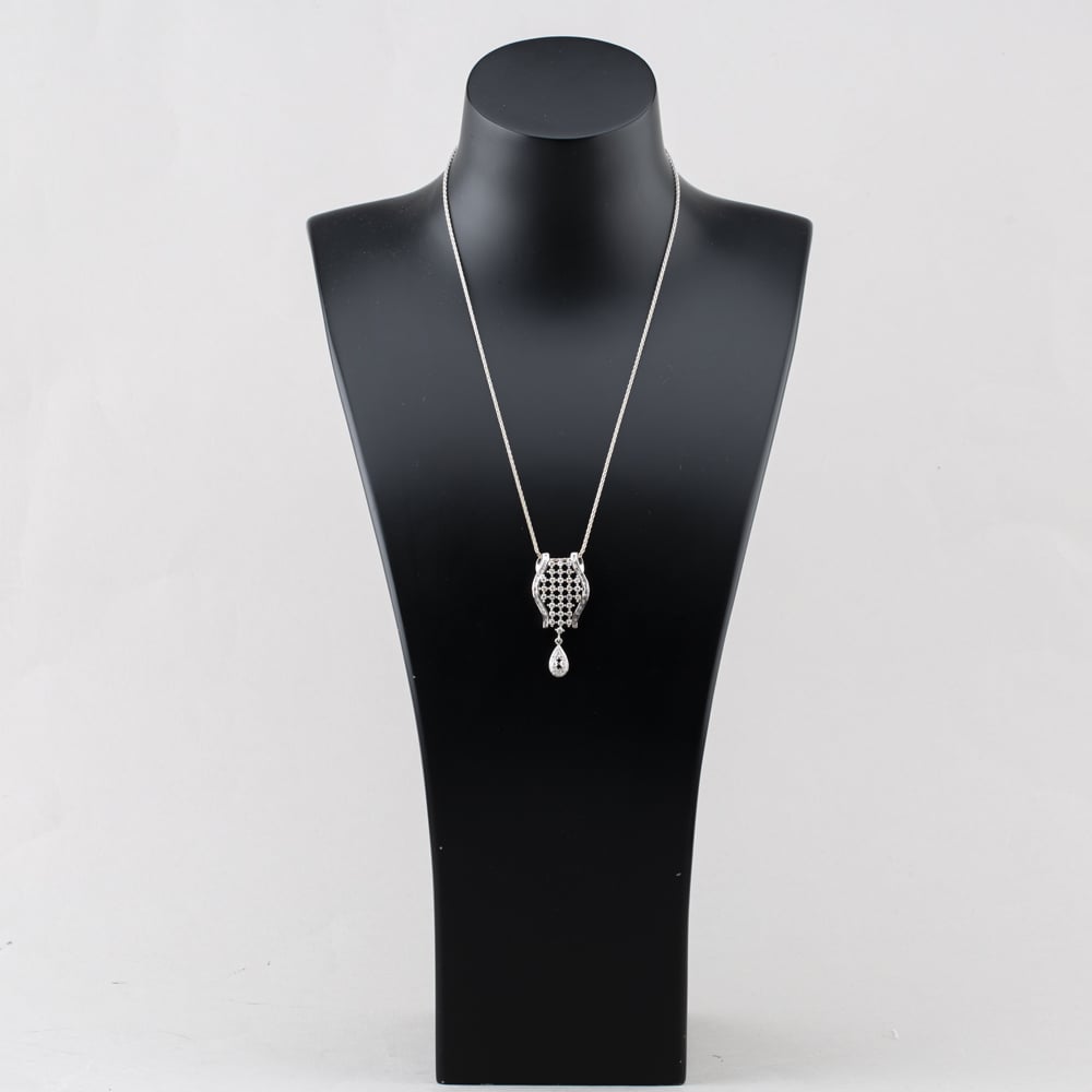 Pre-Owned 14ct White Gold 2.00ct Diamond Dropper Pendant & 18 Inch Spiga Chain 41143451