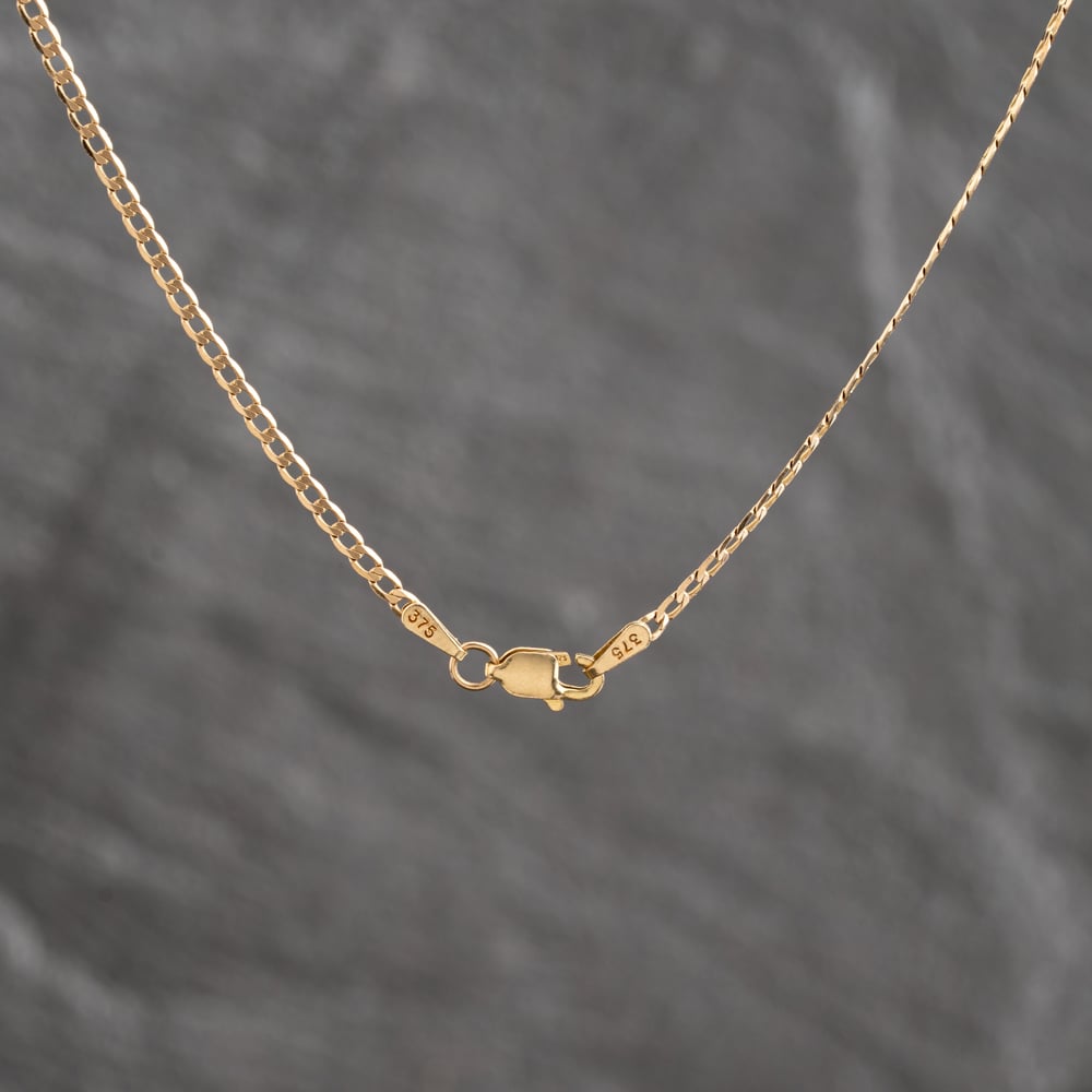 Pre-Owned 9ct Two Colour Gold 0.25ct Black & White Diamond Cross Pendant & 18 Inch Curb Chain 41143461