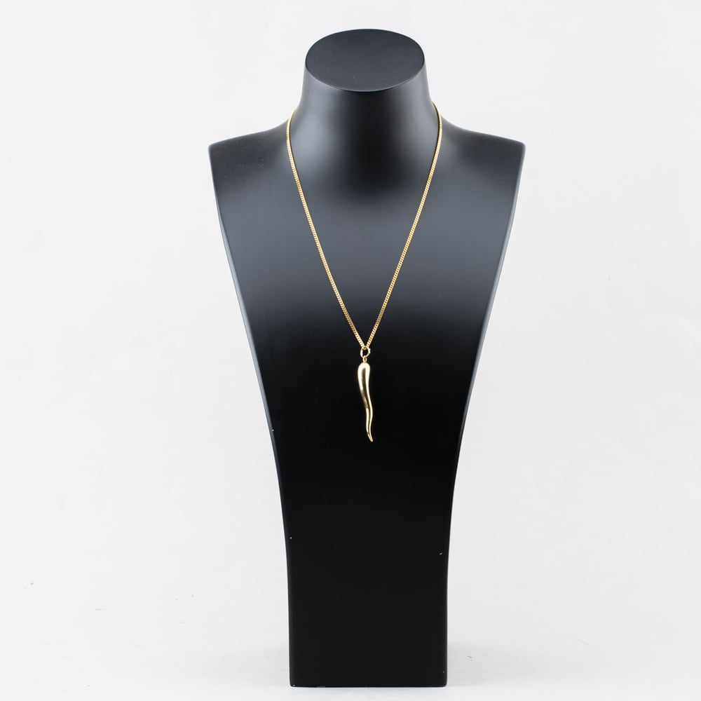 Pre-Owned 9ct Yellow Gold Horn Of Plenty Pendant & 18 Inch Curb Chain 41143468
