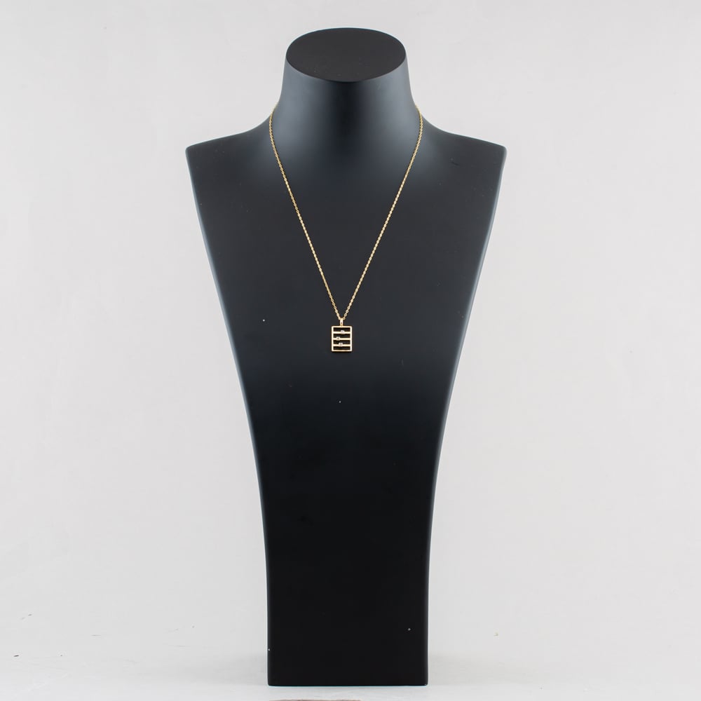 Pre-Owned 9ct Yellow Gold 0.09ct Diamond Set Abacus Pendant & 18 Inch Trace Chain 41143669