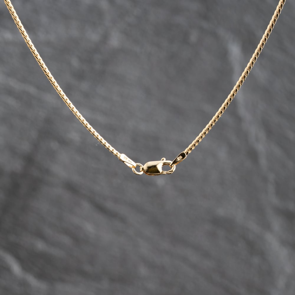 Pre-Owned 9ct Yellow Gold Sapphire & 0.03ct Diamond Pendant & 16 Inch Curb Chain 41143673