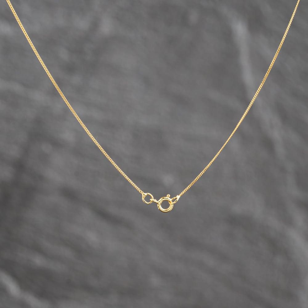 Pre-Owned Two Colour Gold Diamond Single Stone Pendant & 18 Inch Curb Chain 41143696