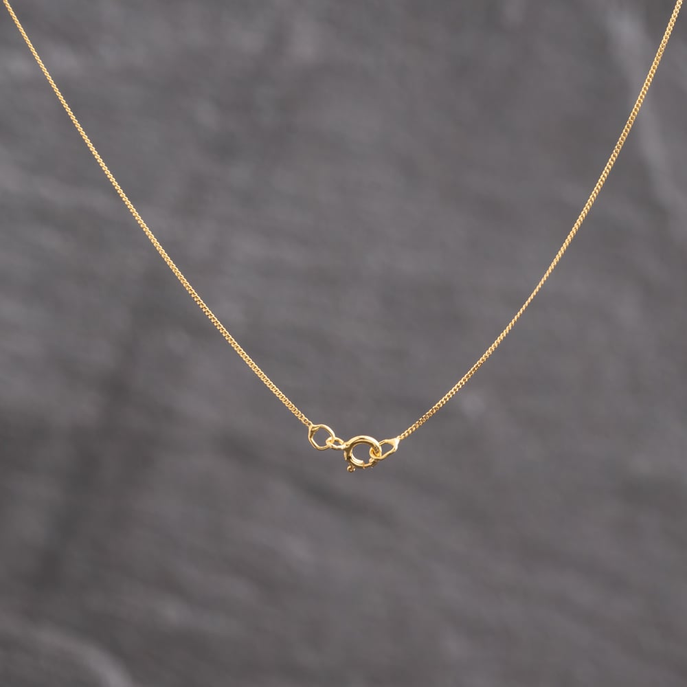 Pre-Owned 9ct Two Colour Gold Diamond Single Stone Pendant & 18 Inch Curb Chain 41143700