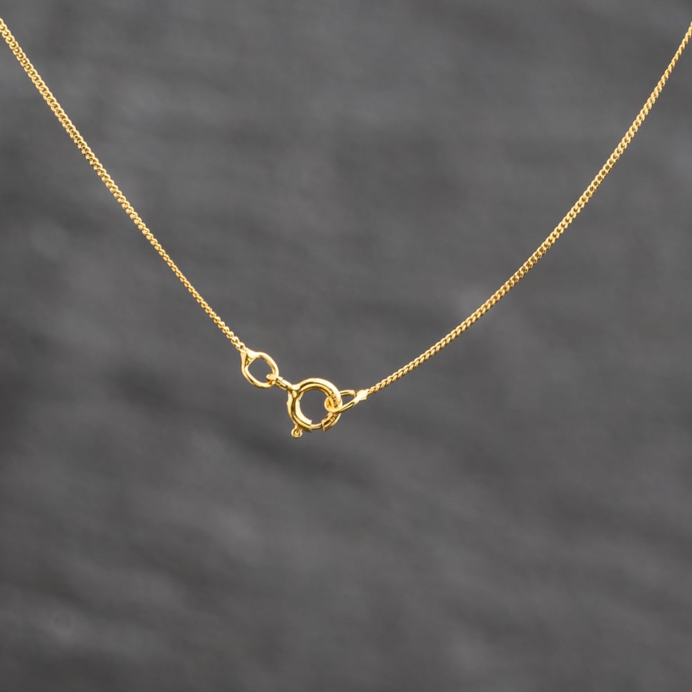 Pre-Owned 9ct Yellow Gold Ruby Rubover Set Pendant & 18 Inch Curb Chain 41143701
