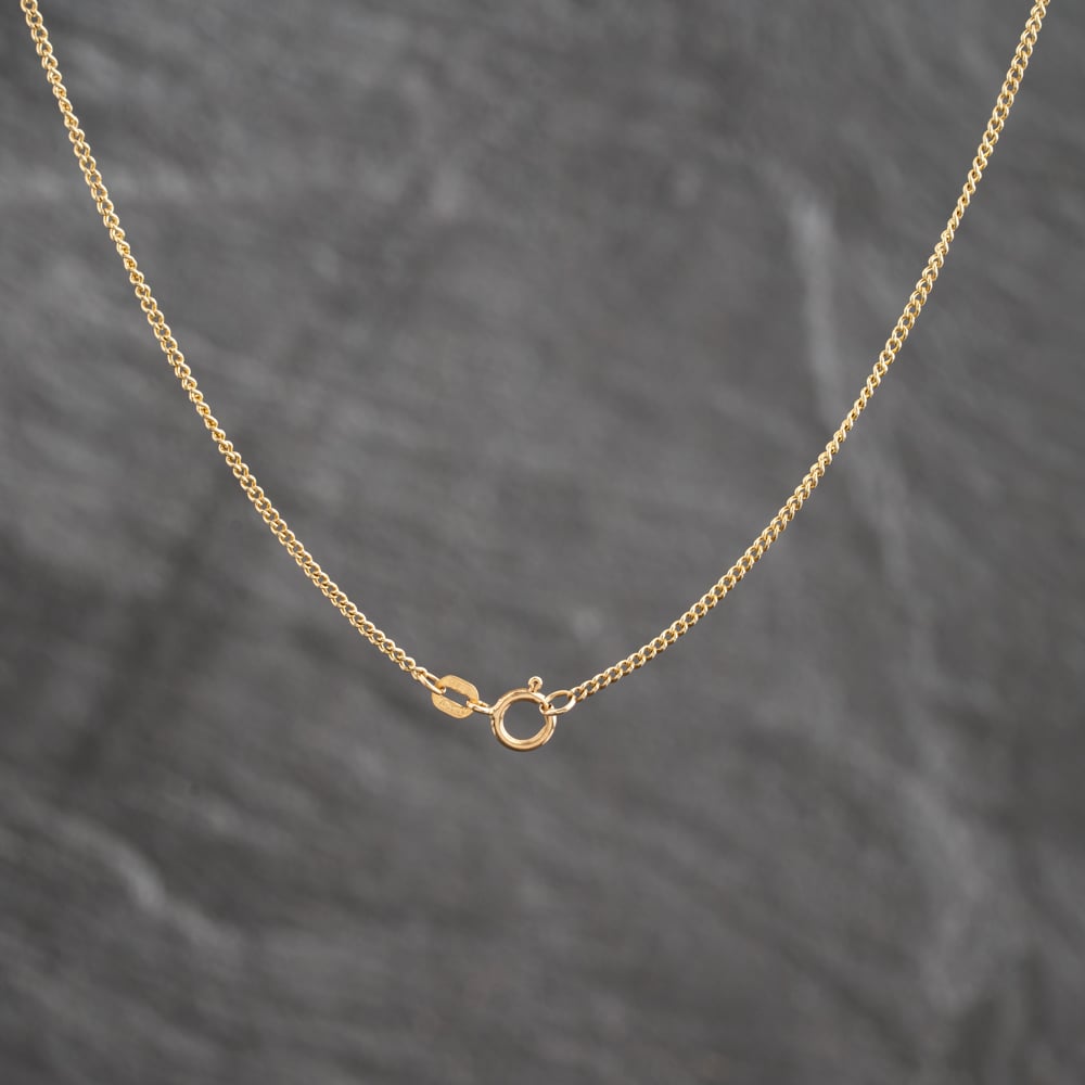 Pre-Owned 9ct Two Colour Gold Ruby, Sapphire & Cubic Zirconia Three Stone Pendant & 17 Inch Curb Chain 41143709