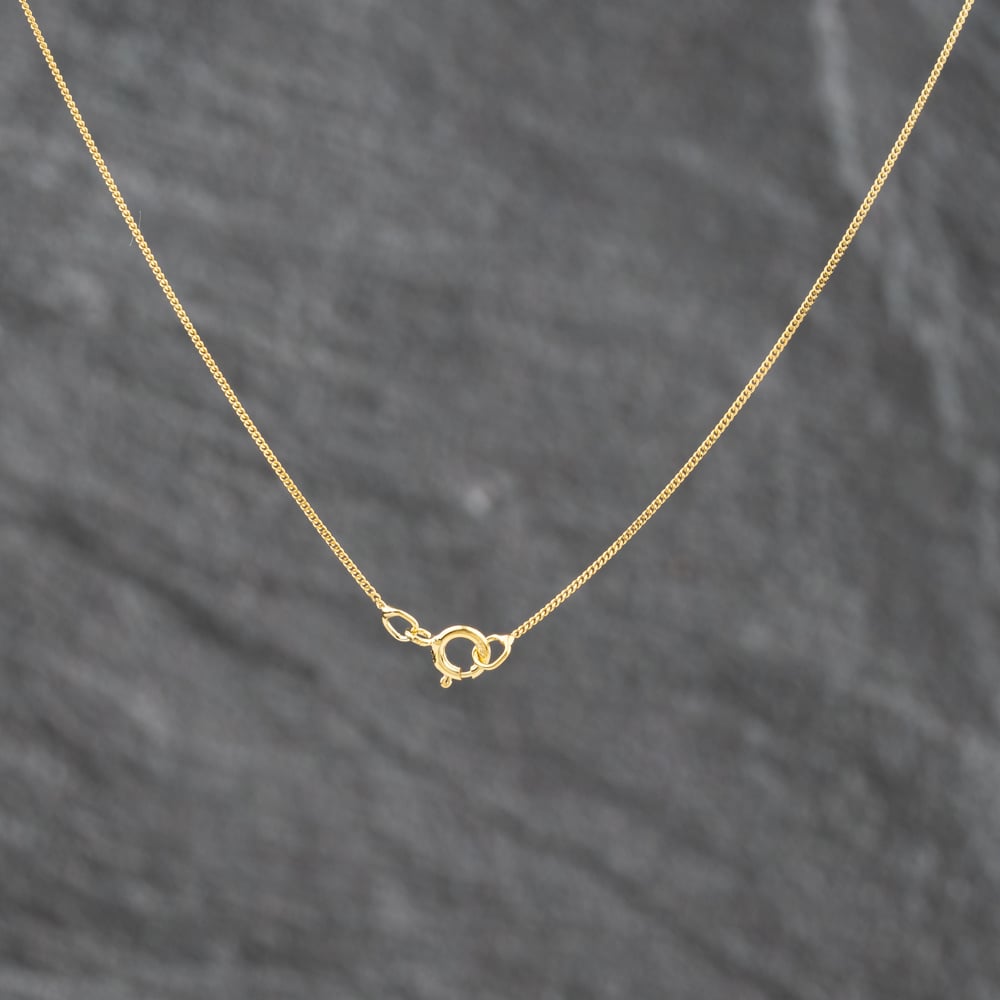 Pre-Owned 9ct Yellow Gold Multi Stone Clown Pendant & 18 Inch Curb Chain 41143729