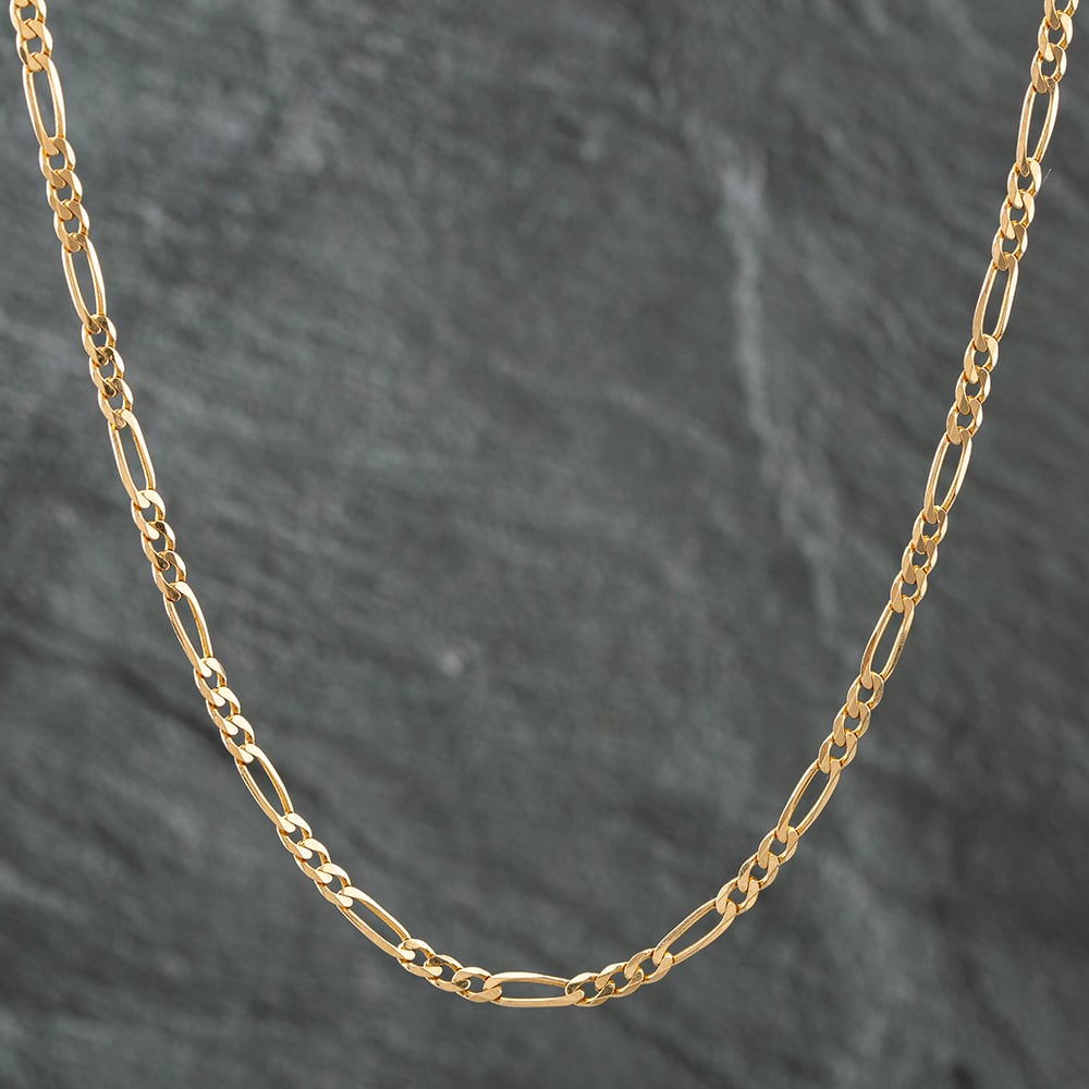 Product photograph of Pre-owned 9ct Yellow Gold 18 Inch Figaro Chain 41161298 from The Jewel Hut