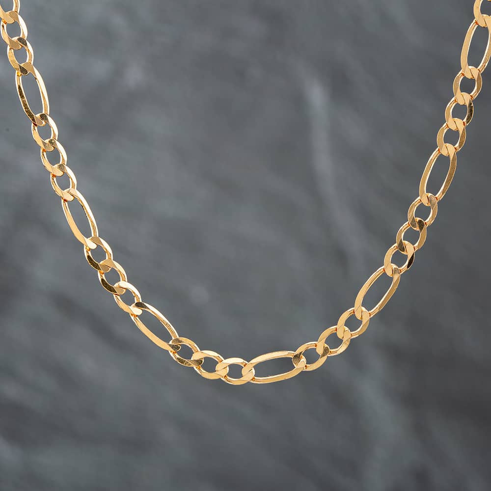 Product photograph of Pre-owned 9ct Yellow Gold 3 1 18 Inch Figaro Chain 41161534 from The Jewel Hut