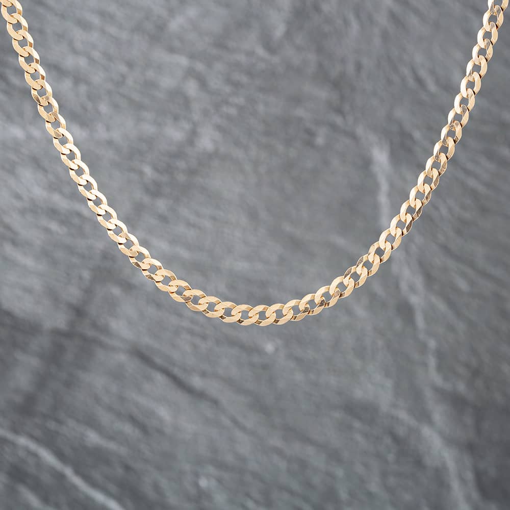 Product photograph of Pre-owned 9ct Yellow Gold 18 Inch Curb Chain 41161568 from The Jewel Hut