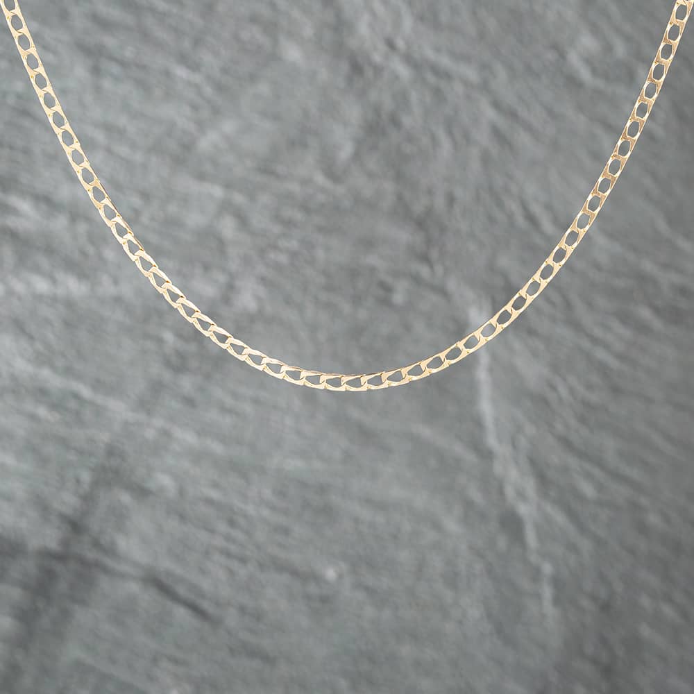 Product photograph of Pre-owned 9ct Yellow Gold Square 20 Inch Curb Chain 41161605 from The Jewel Hut
