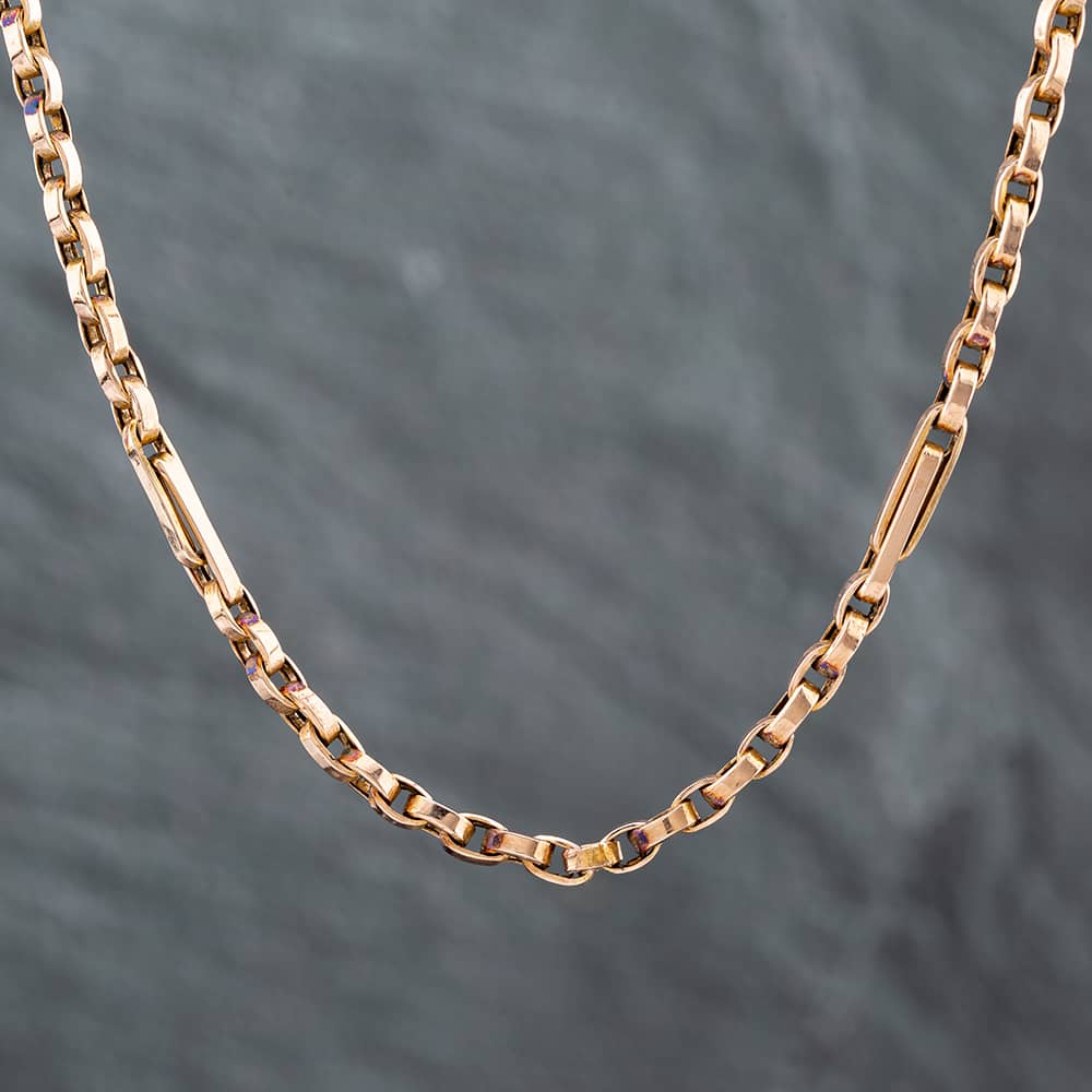 Product photograph of Pre-owned Vintage Yellow Gold Belcher Amp Twisted Bar Link 20 Inch Belcher Chain 41161637 from The Jewel Hut