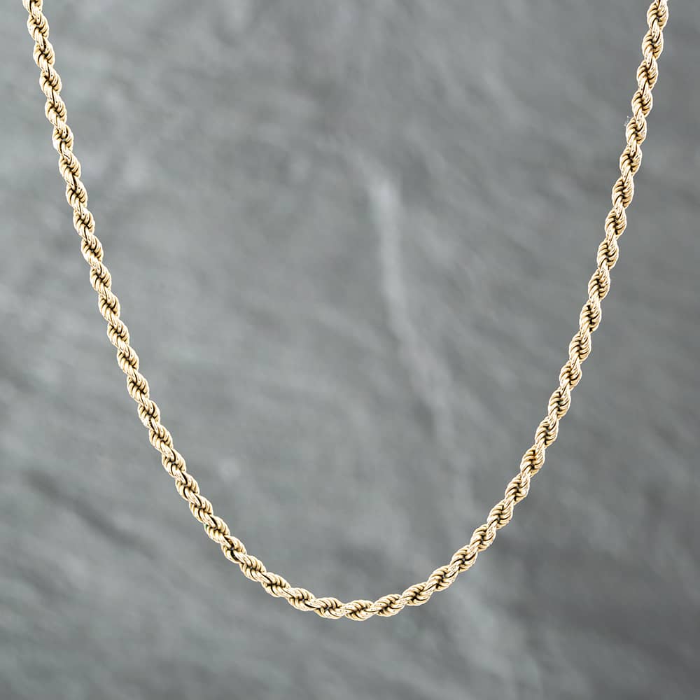 Product photograph of Pre-owned 9ct Yellow Gold 18 Inch Rope Chain 41161650 from The Jewel Hut