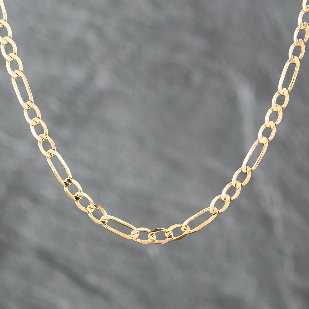 Product photograph of Pre-owned 9ct Yellow Gold 18 Inch Figaro Chain 41161664 from The Jewel Hut