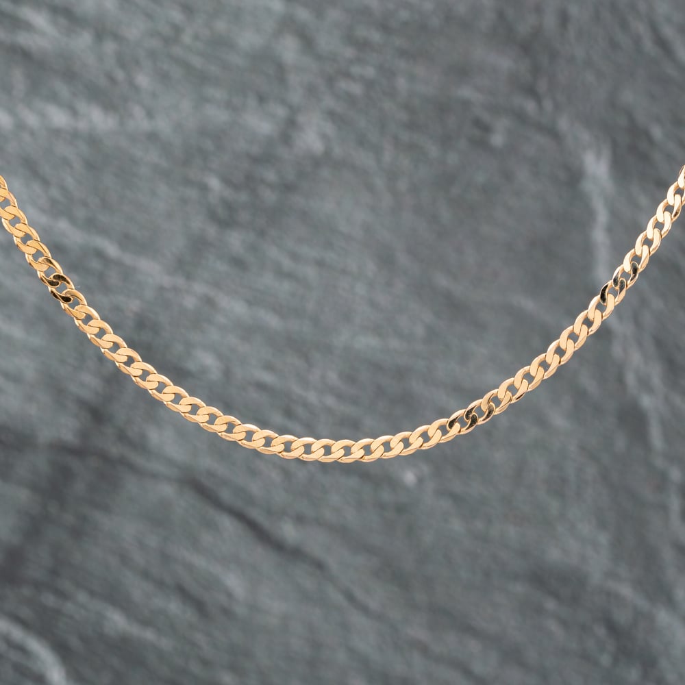 Product photograph of Pre-owned 9ct Yellow Gold 20 Inch Curb Chain 41161685 from The Jewel Hut