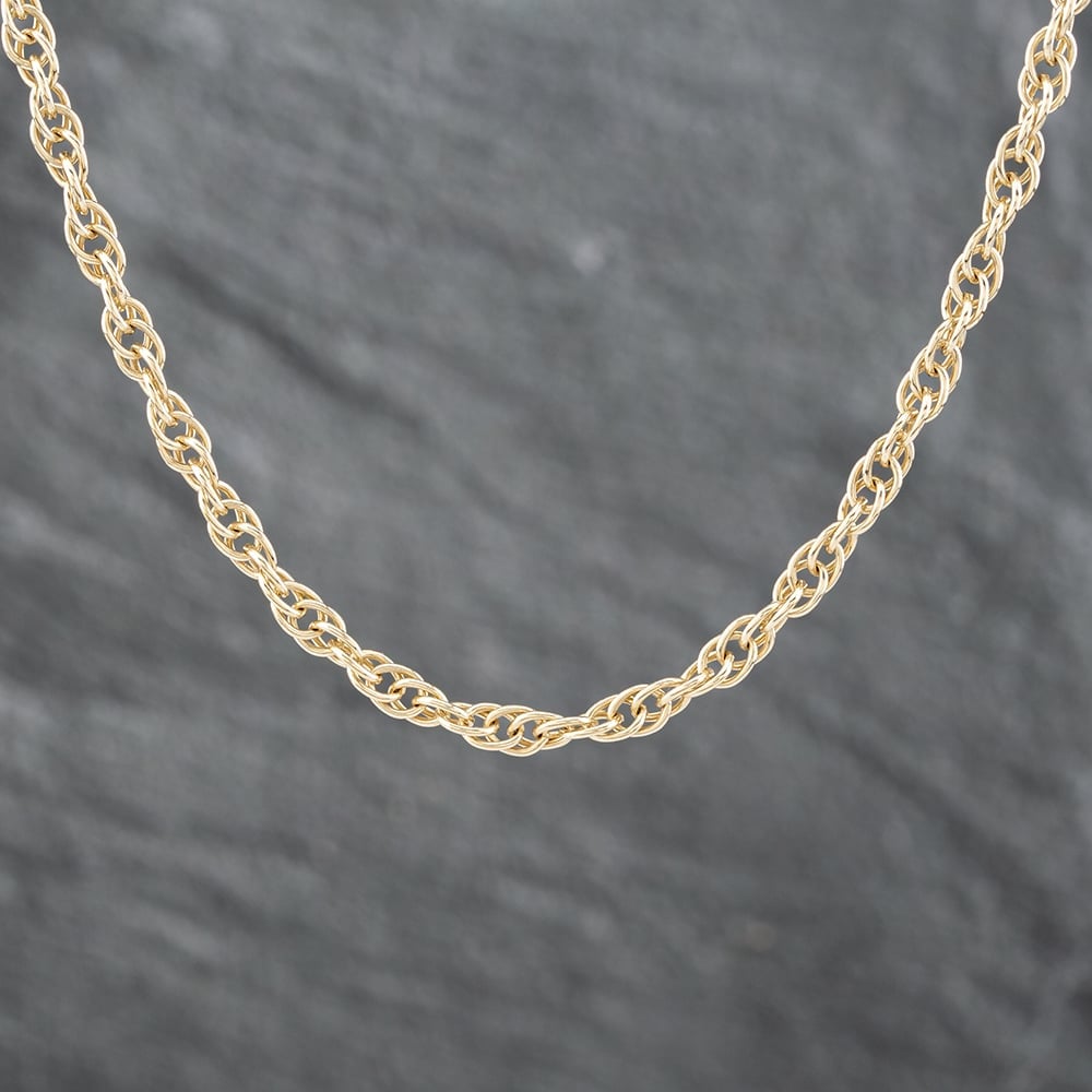 Product photograph of Pre-owned 9ct Yellow Gold 19 Inch Prince Of Wales Chain 41161688 from The Jewel Hut