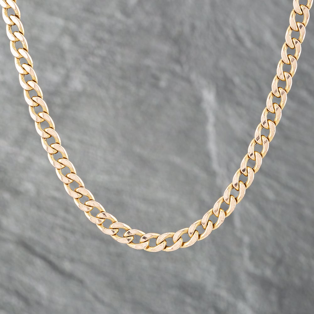 Product photograph of Pre-owned 9ct Yellow Gold 18 Inch Curb Chain 41161716 from The Jewel Hut