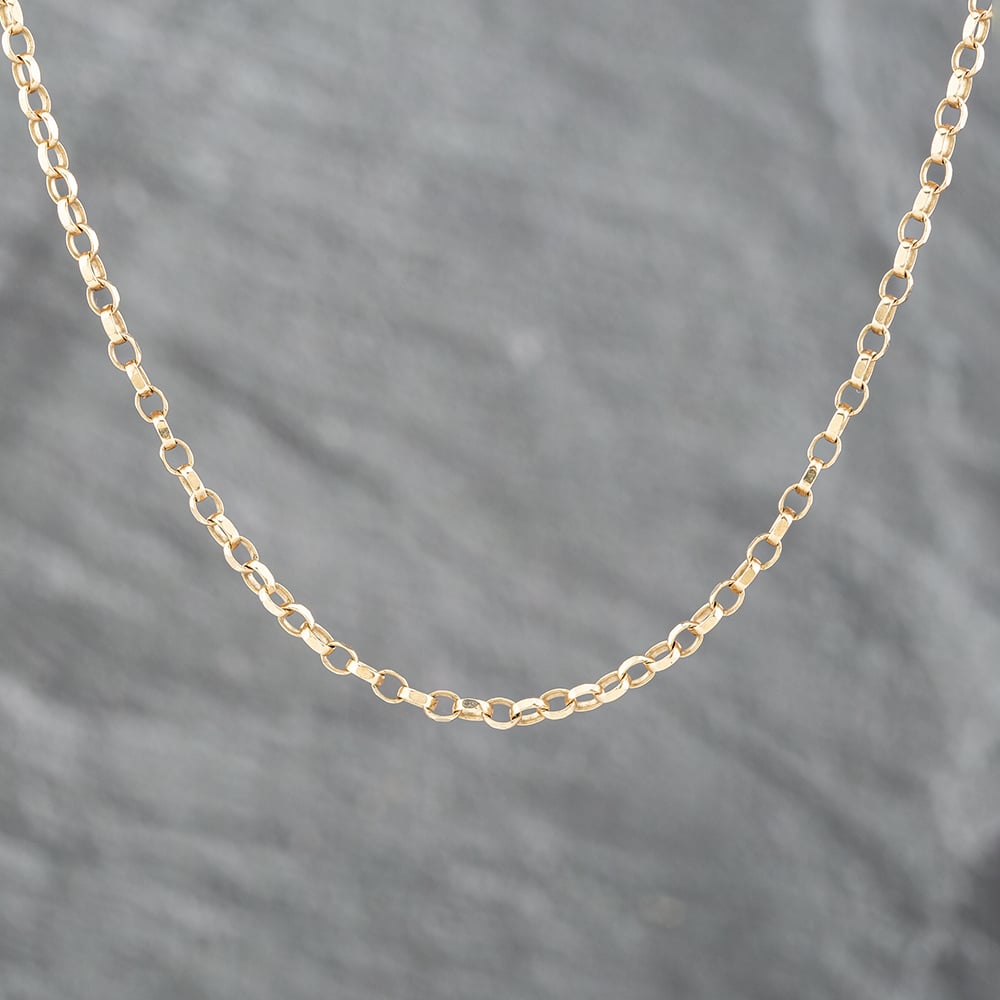 Product photograph of Pre-owned 9ct Yellow Gold Filed Link 24 Inch Belcher Chain 41161720 from The Jewel Hut