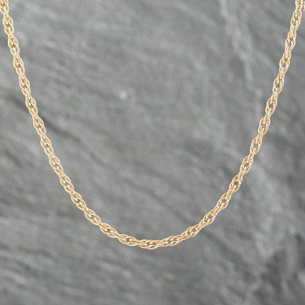 Product photograph of Pre-owned 9ct Yellow Gold 22 Inch Prince Of Wales Chain 41161729 from The Jewel Hut