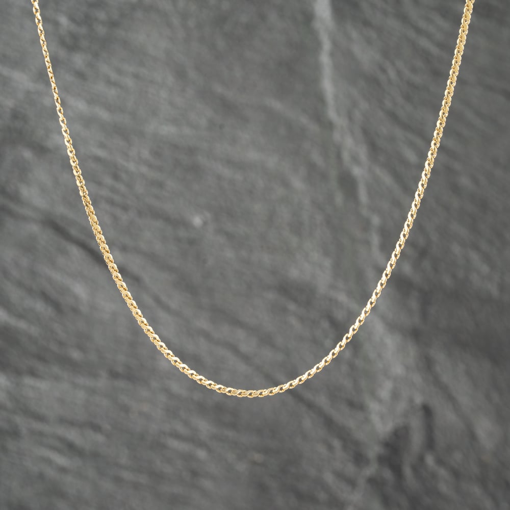 Pre-Owned 9ct Yellow Gold 22 Inch Spiga Chain 41161828