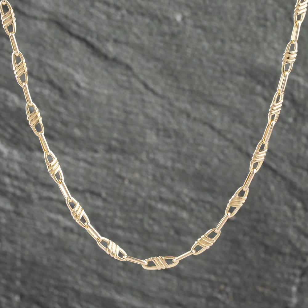 Click to view product details and reviews for Pre Owned 9ct Yellow Gold Fancy Link 23 Inch Chain 41161993.