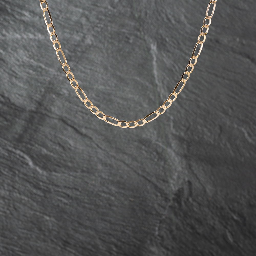 Pre-Owned 9ct Yellow Gold 3+1 18 Inch Figaro Chain 41162102