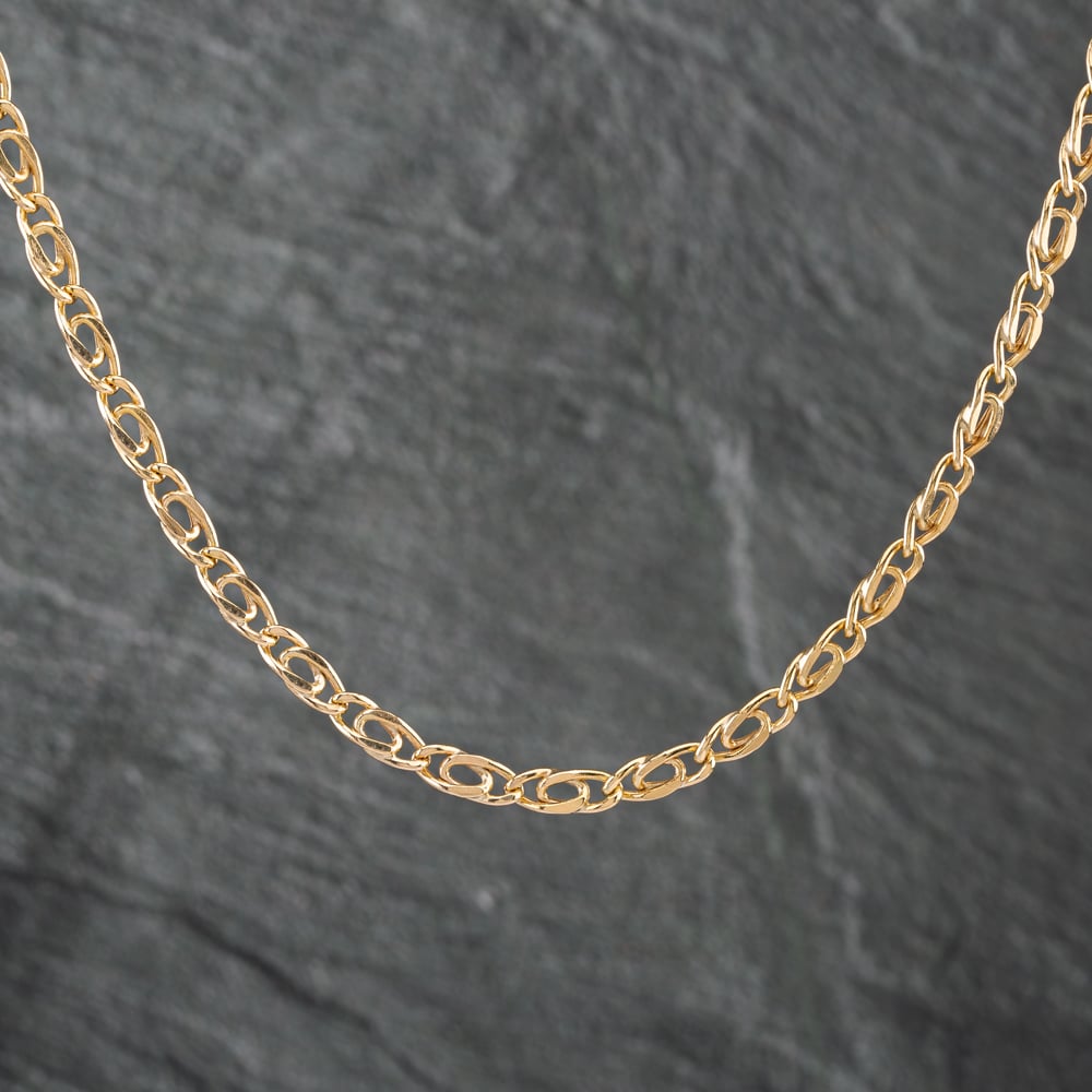 Pre-Owned 9ct Yellow Gold Double Twist 18 Inch Curb Chain 41162155