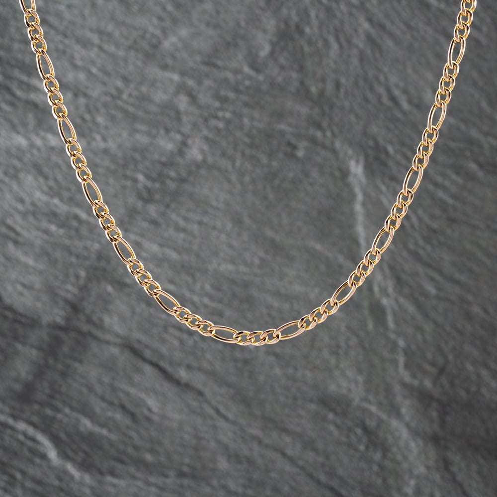 Pre-Owned 9ct Yellow Gold 3+1 18 Inch Figaro Chain 41162175