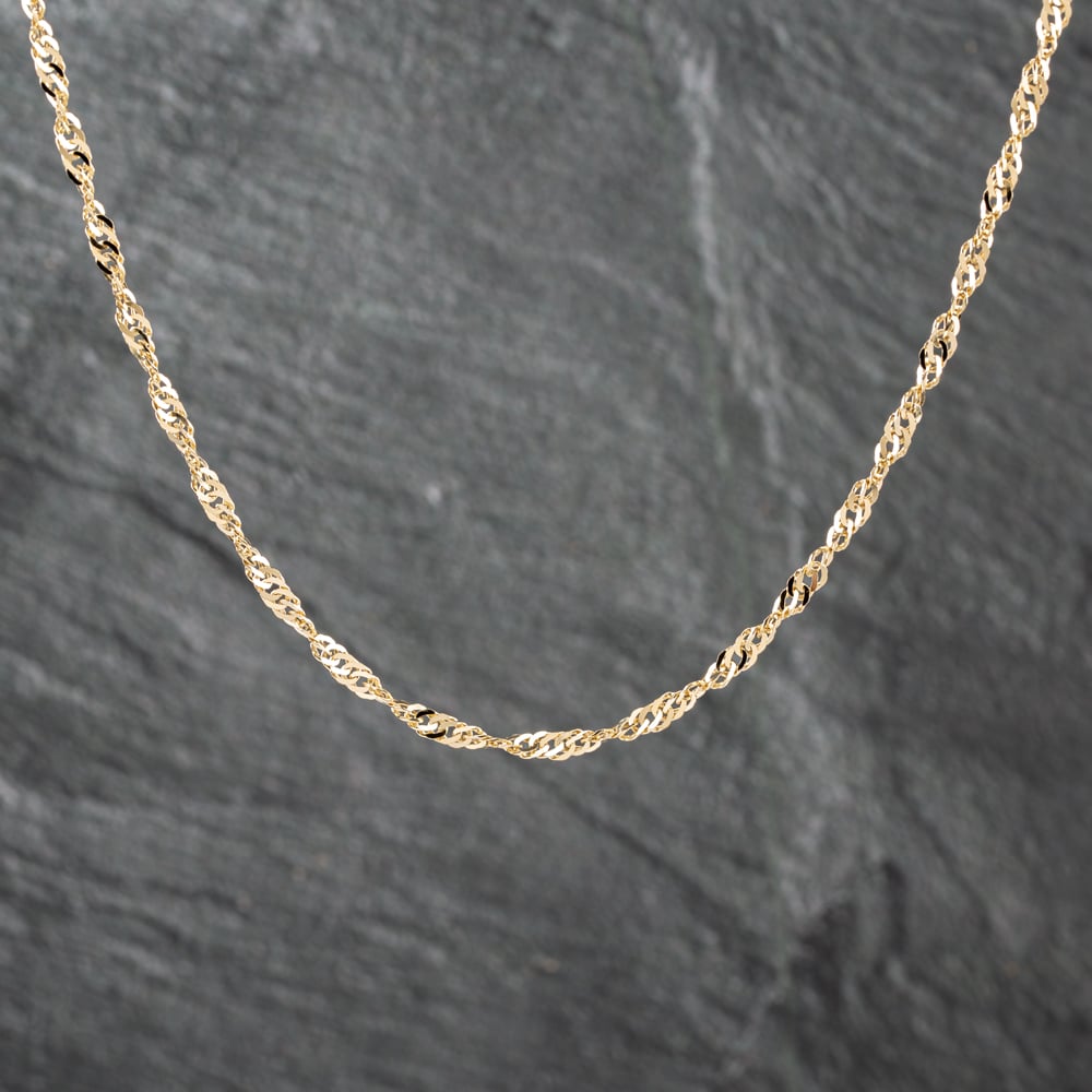 Pre-Owned 9ct Yellow Gold Twisted 30 Inch Curb Chain 41162176
