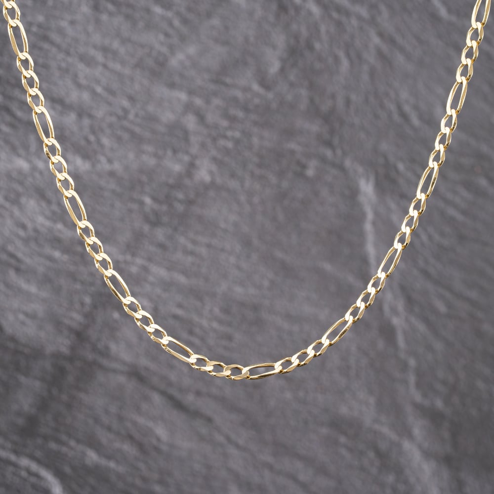 Pre-Owned 9ct Yellow Gold 3+1 Link 19 Inch Figaro Chain 41162266