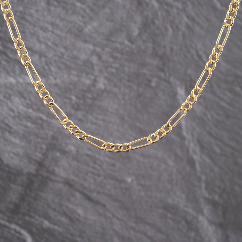 Pre-Owned 9ct Yellow Gold 3+1 Link 18 Inch Figaro Chain 41162277