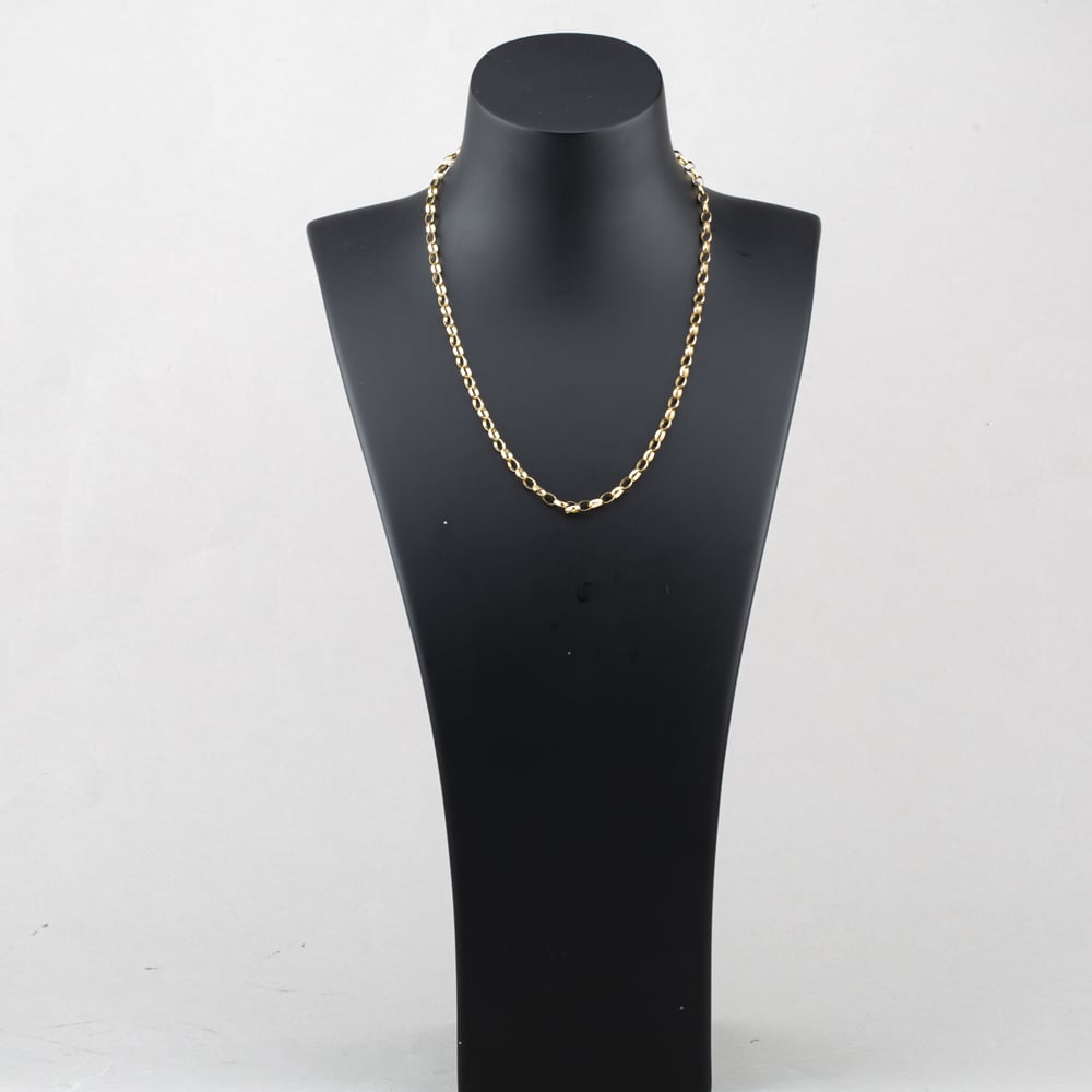 Pre-Owned 9ct Yellow Gold Oval Diamond Cut 18 Inch Belcher Chain 41162297