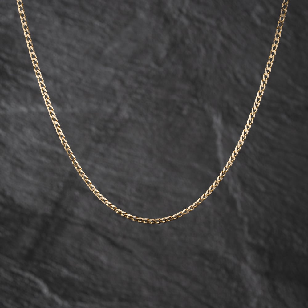 Pre-Owned 9ct Yellow Gold Square 18.5 Inch Curb Chain 41162326