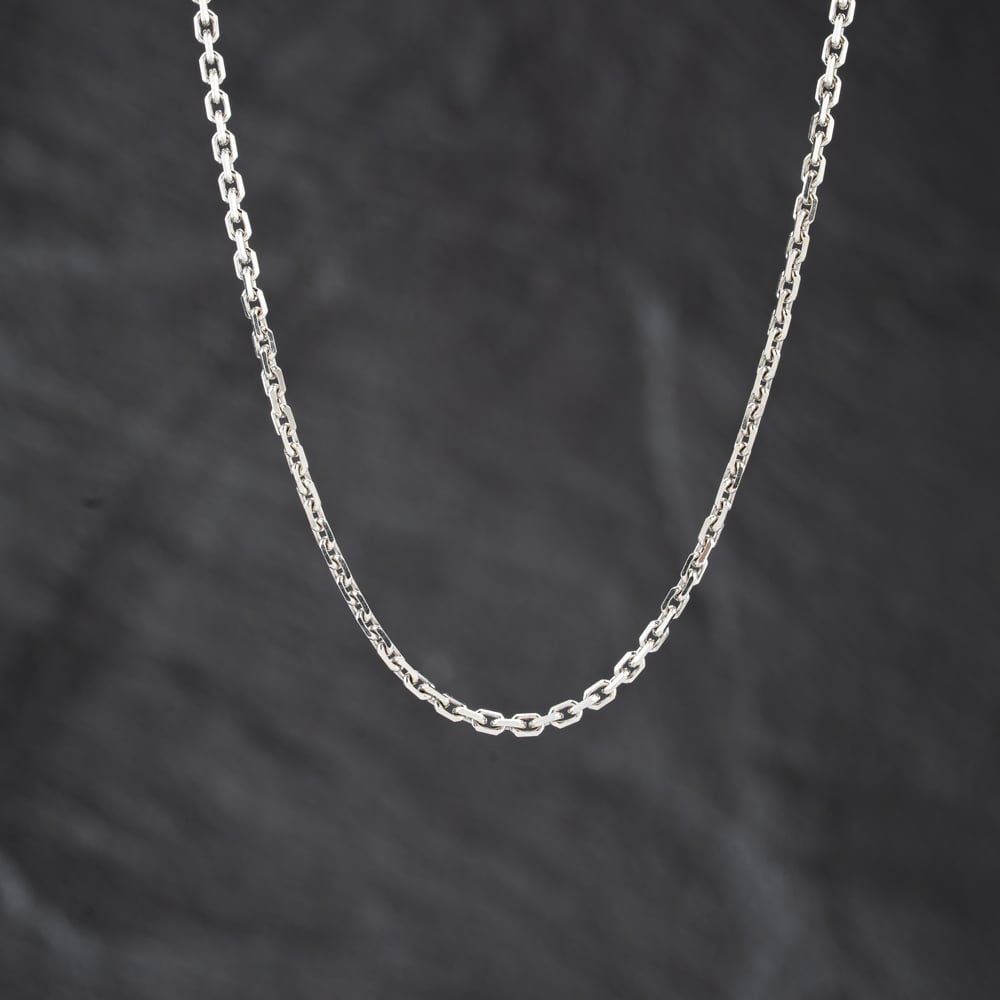 Pre-Owned 9ct White Gold Cable 16 Inch Fancy Chain 41162366