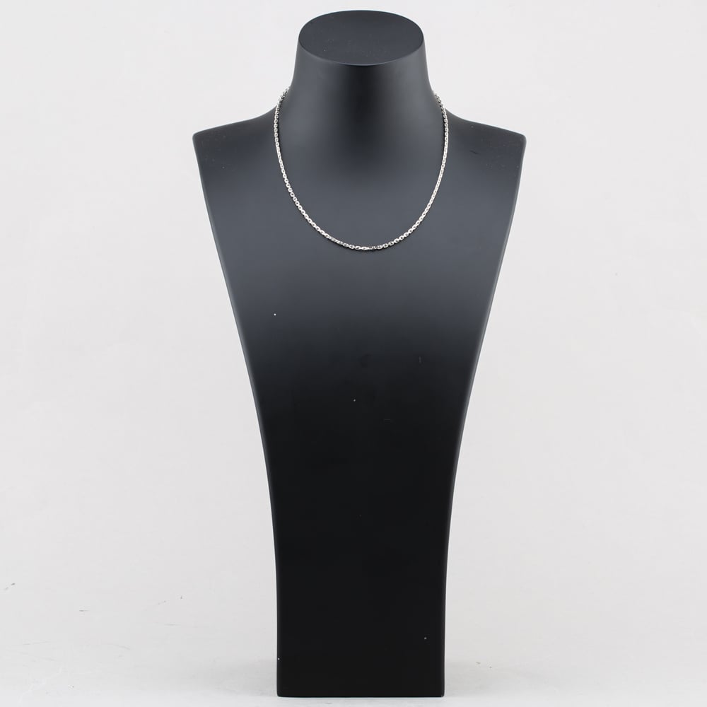 Pre-Owned 9ct White Gold Cable 16 Inch Fancy Chain 41162366