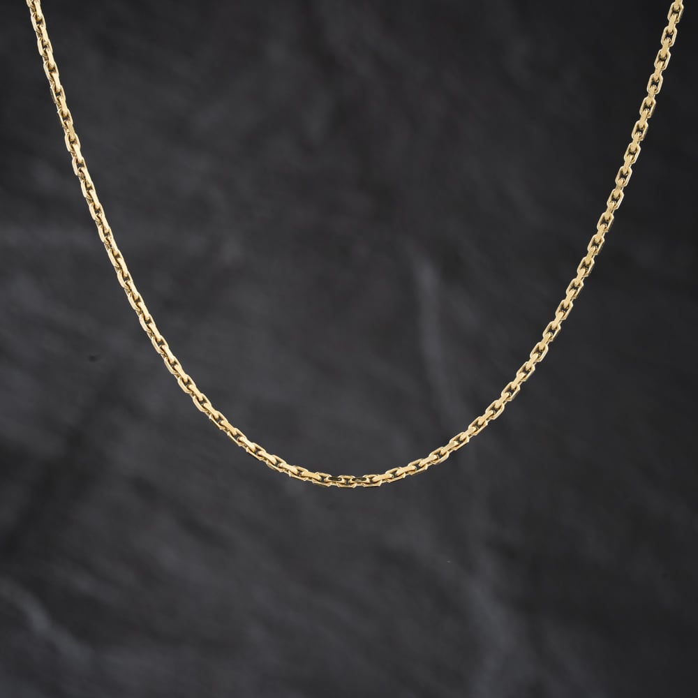 Pre-Owned 9ct Yellow Gold Diamond Cut 18 Inch Belcher Chain 41162376
