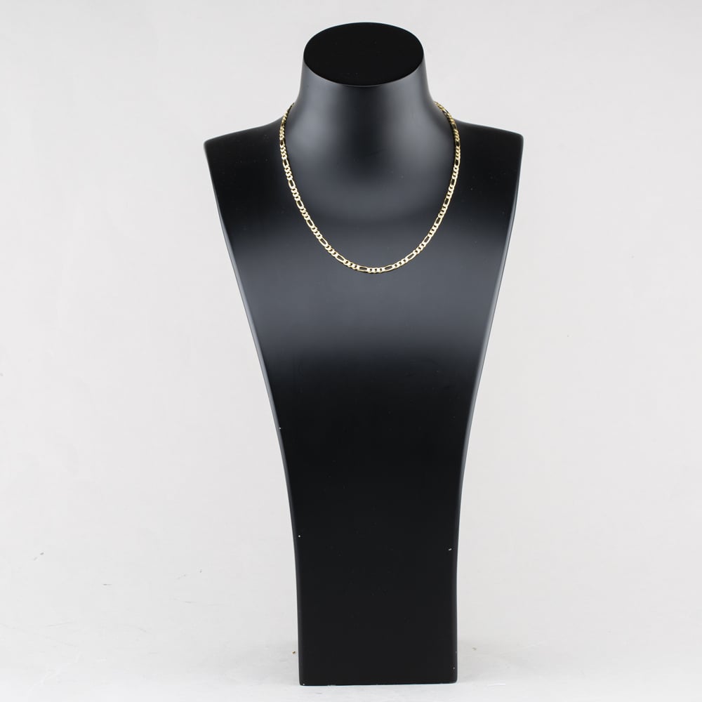 Pre-Owned 9ct Two Colour Gold 16 Inch Figaro Chain 41162383