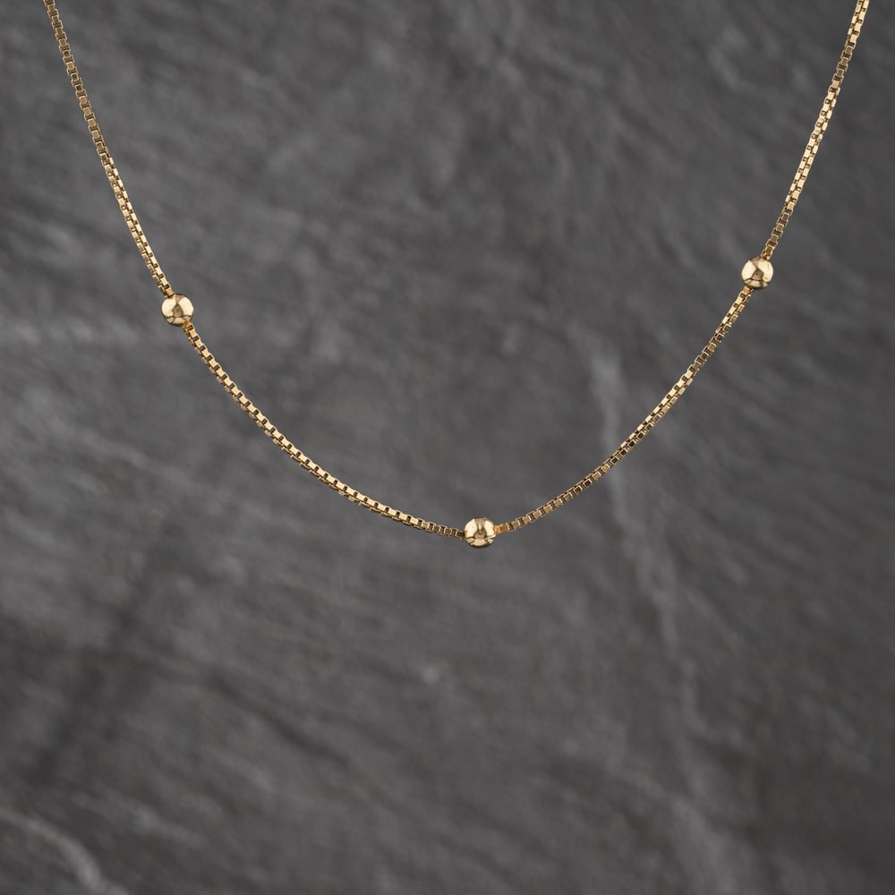 Pre-Owned 9ct Yellow Gold Beaded 16 Inch Box Chain 41162439