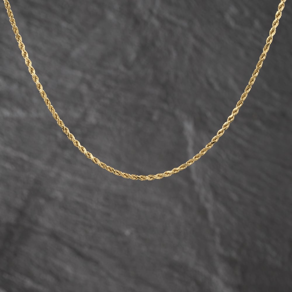 Pre-Owned 9ct Yellow Gold 16 Inch Rope Chain 41162460