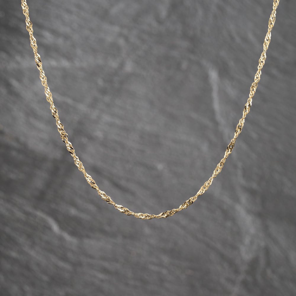 Pre-Owned 9ct Yellow Gold Twisted 20 Inch Curb Chain 41162486