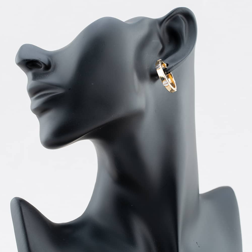 Pre-Owned 9ct Two Colour Gold 25.8mm Screw Head Hoop Earrings 41171825