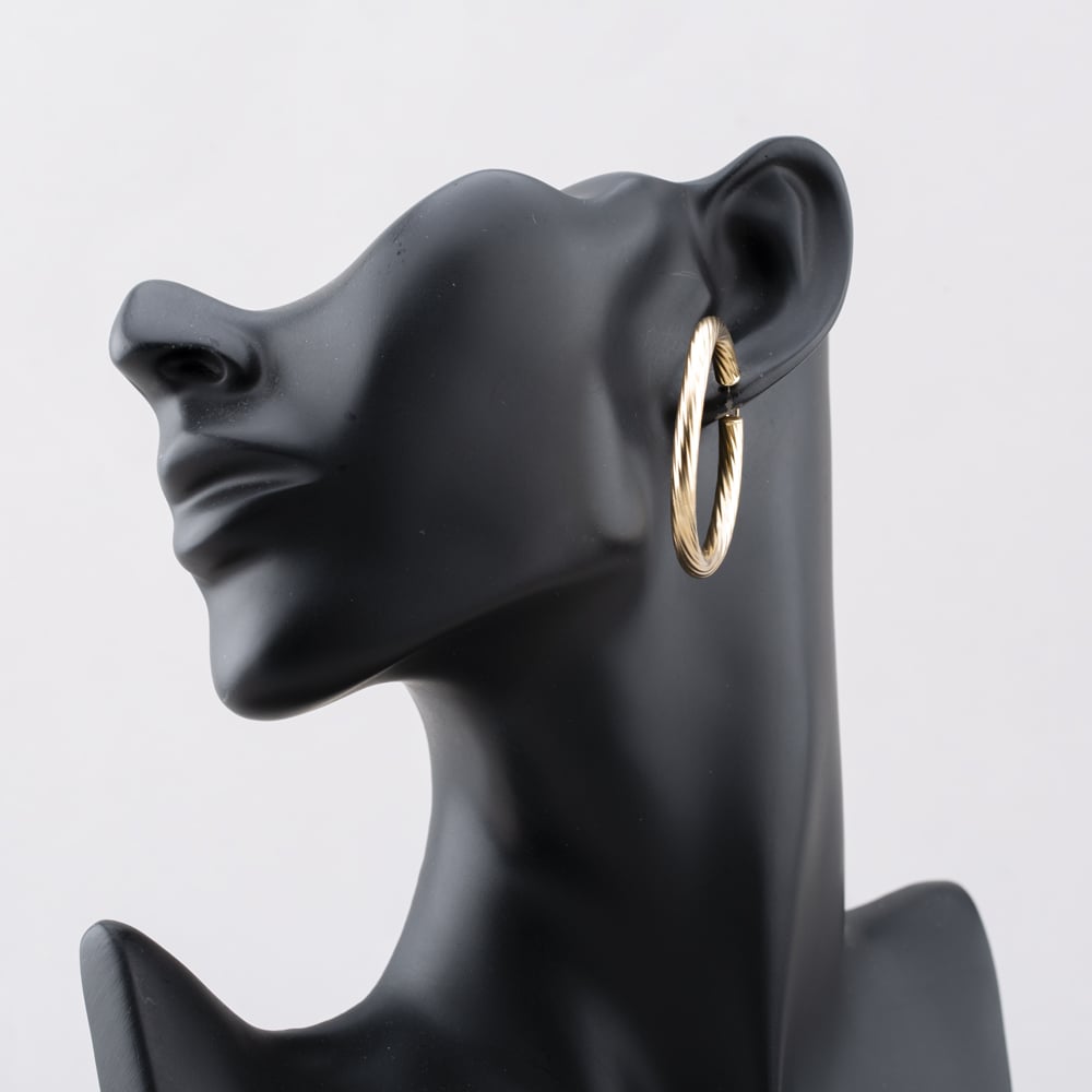 Pre-Owned 9ct Yellow Gold 44mm Large Twisted Hoop Earrings 41172634
