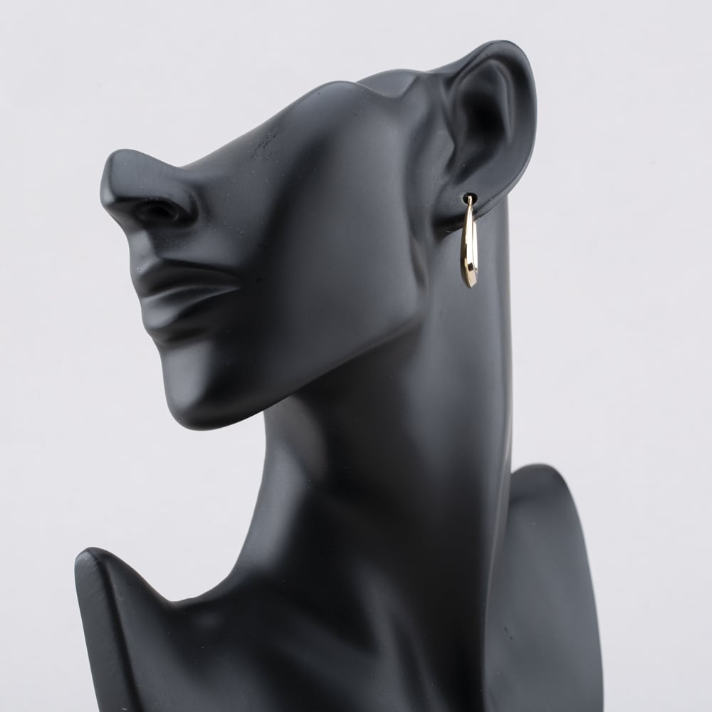 Pre-Owned Yellow Gold Plain Oblong Creole Earrings 41172880