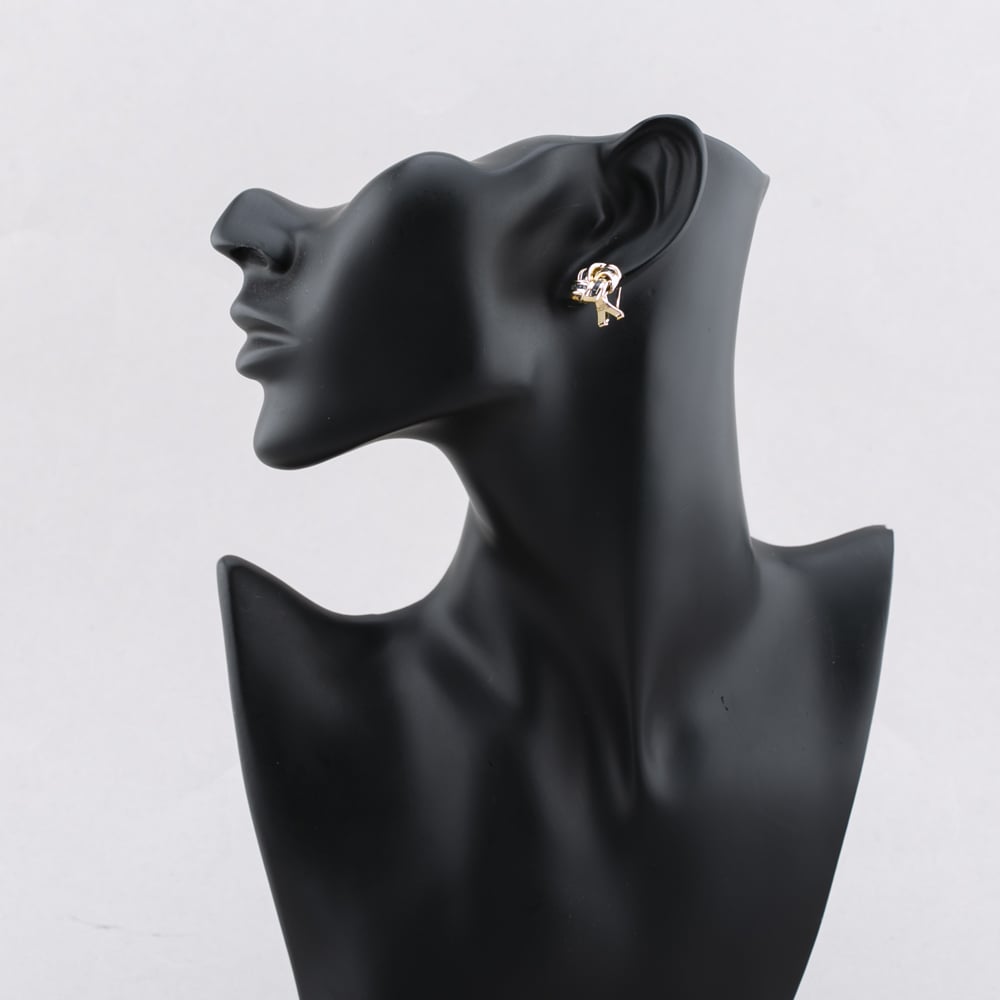 Pre-Owned 14ct Yellow Gold 12.9mm Sapphire Set Knot Stud Earrings 41172947