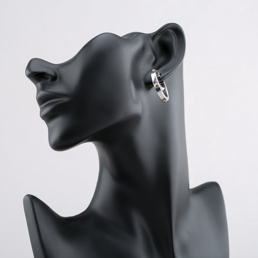 Pre-Owned 9ct Two Colour Gold 26mm Screw Head Hoop Earrings 41173039