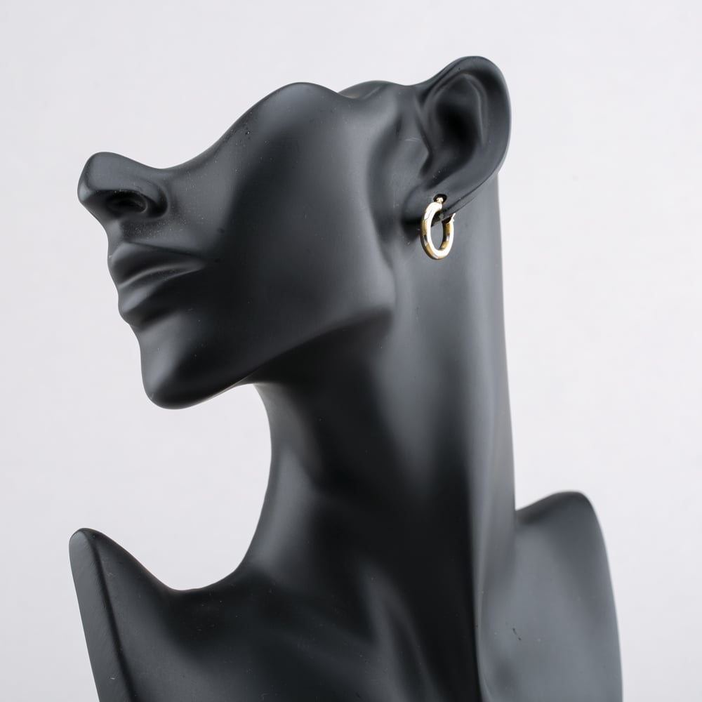 Pre-Owned Two Colour Gold 18.7mm Twist Pattern Hoop Earrings 41173090