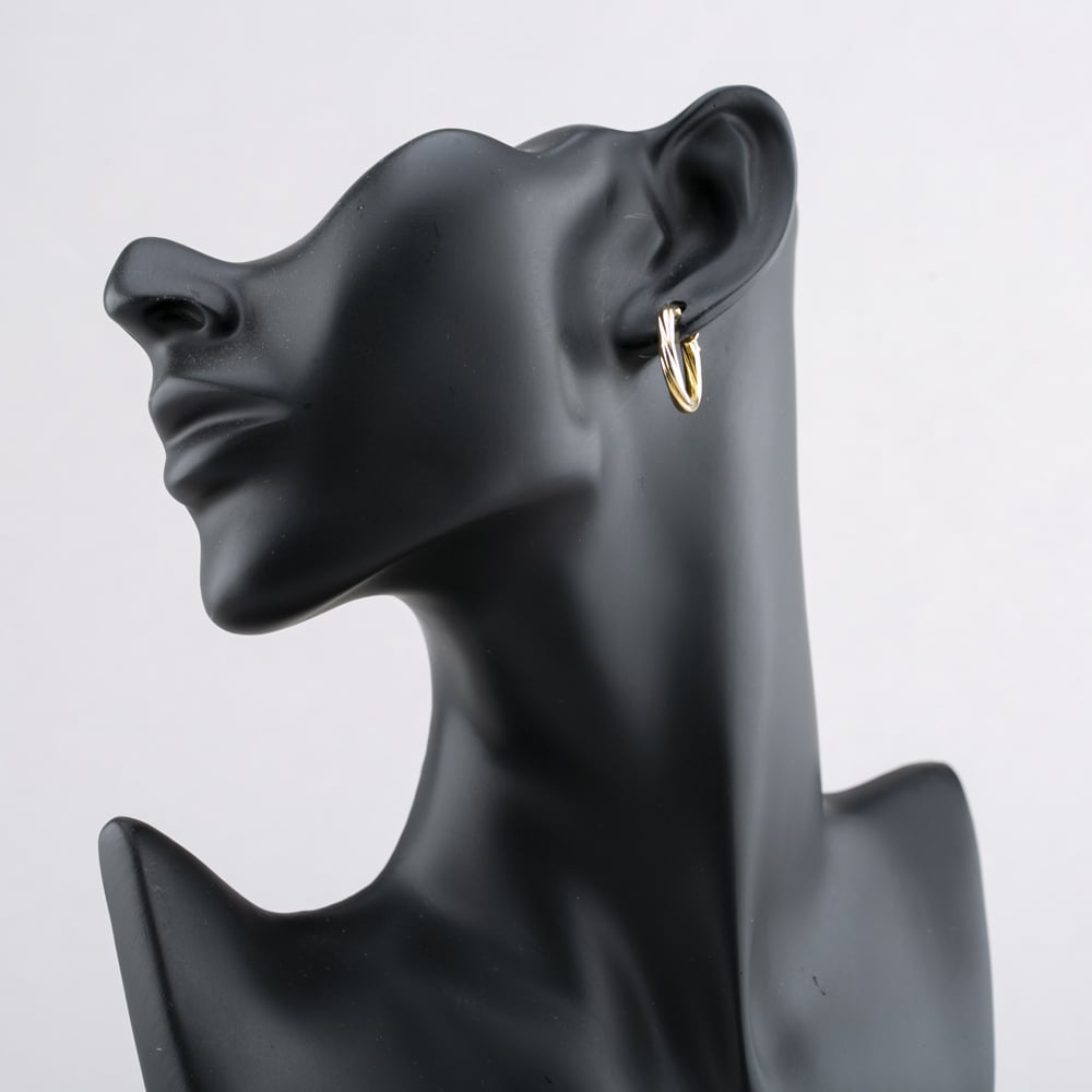 Pre-Owned 9ct Yellow Gold 21mm Woven Wide Pattern Hoop Earrings 41173117