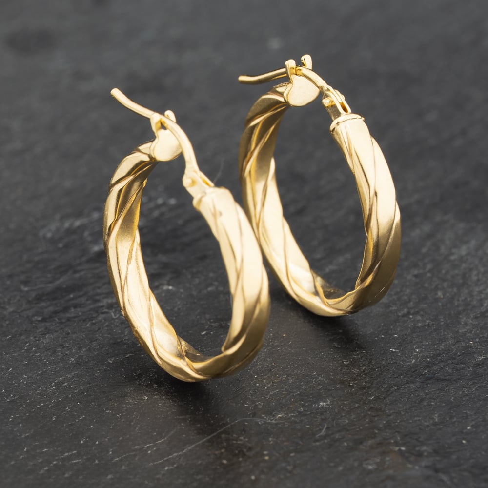 Click to view product details and reviews for Pre Owned Yellow Gold 195mm Twist Hoop Earrings 41173240.
