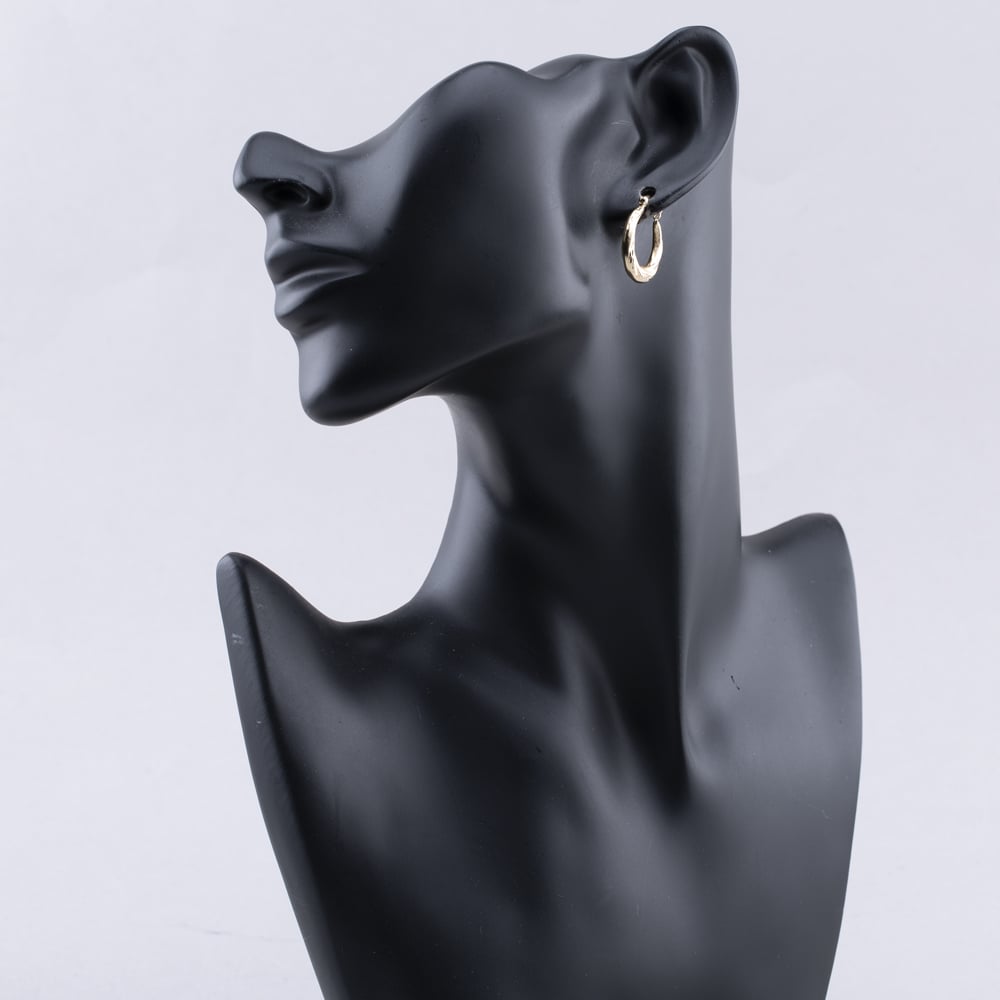 Pre-Owned Yellow Gold 20mm Diamond Cut Pattern Creole Earrings 41173424