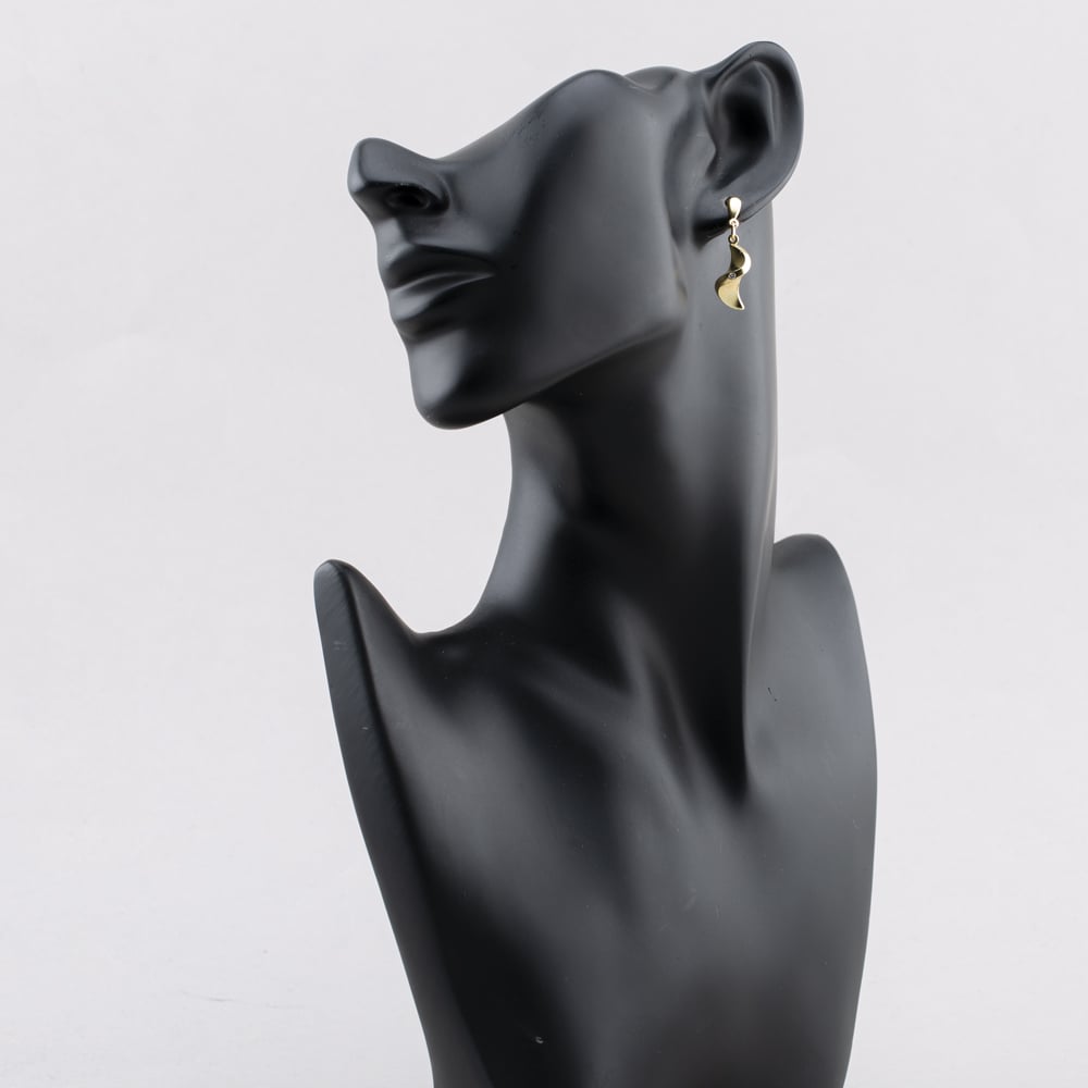 Pre-Owned 9ct Yellow Gold 28mm 0.03ct Brilliant Cut Diamond Twist Dropper Earrings 41173483