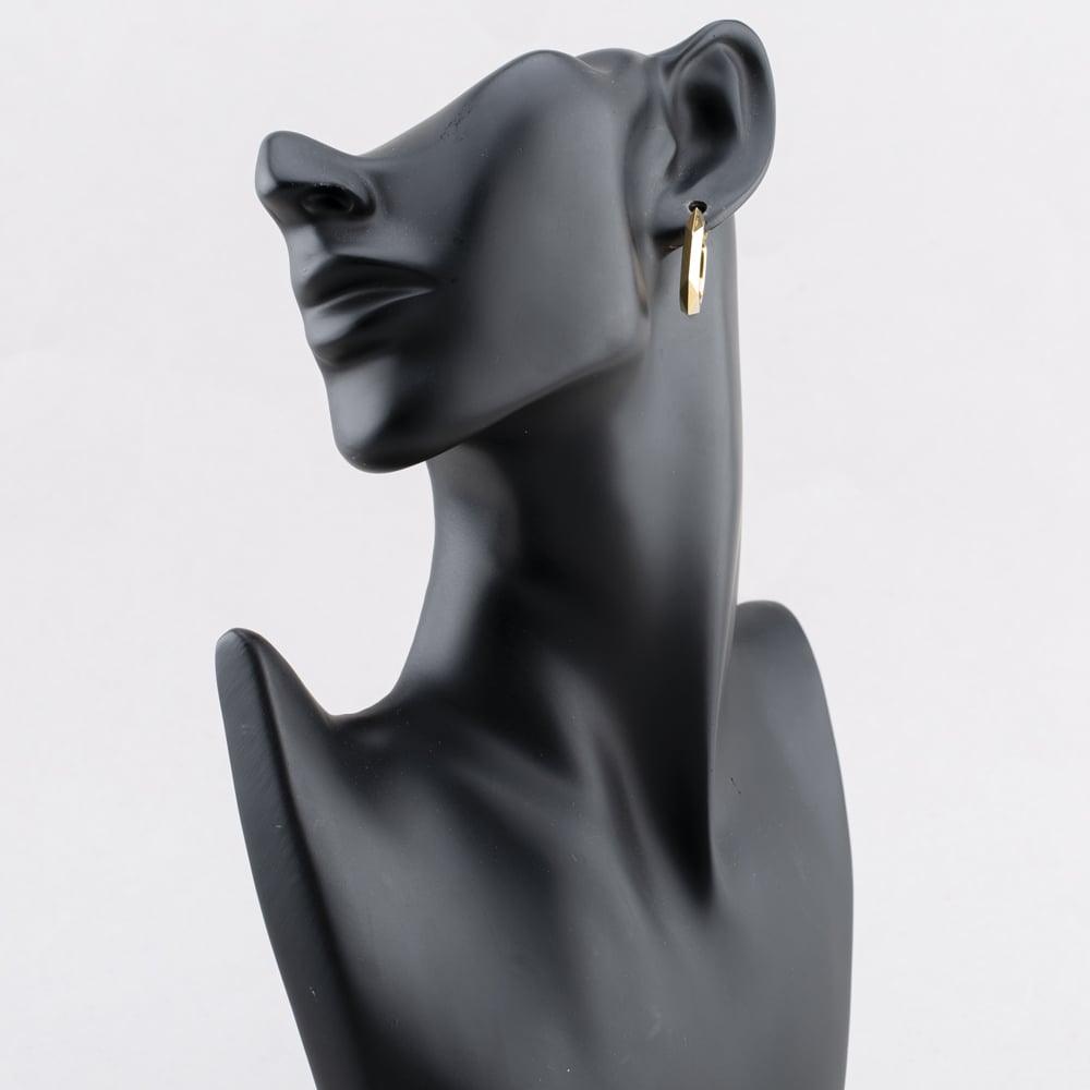Pre-Owned 9ct Yellow Gold 24mm Faceted Creole Earrings 41173583